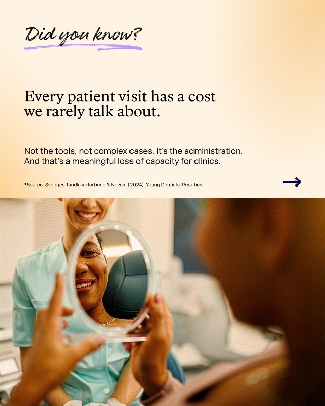Dentio LinkedIn "Did you know?" graphic about the hidden cost of every patient visit.