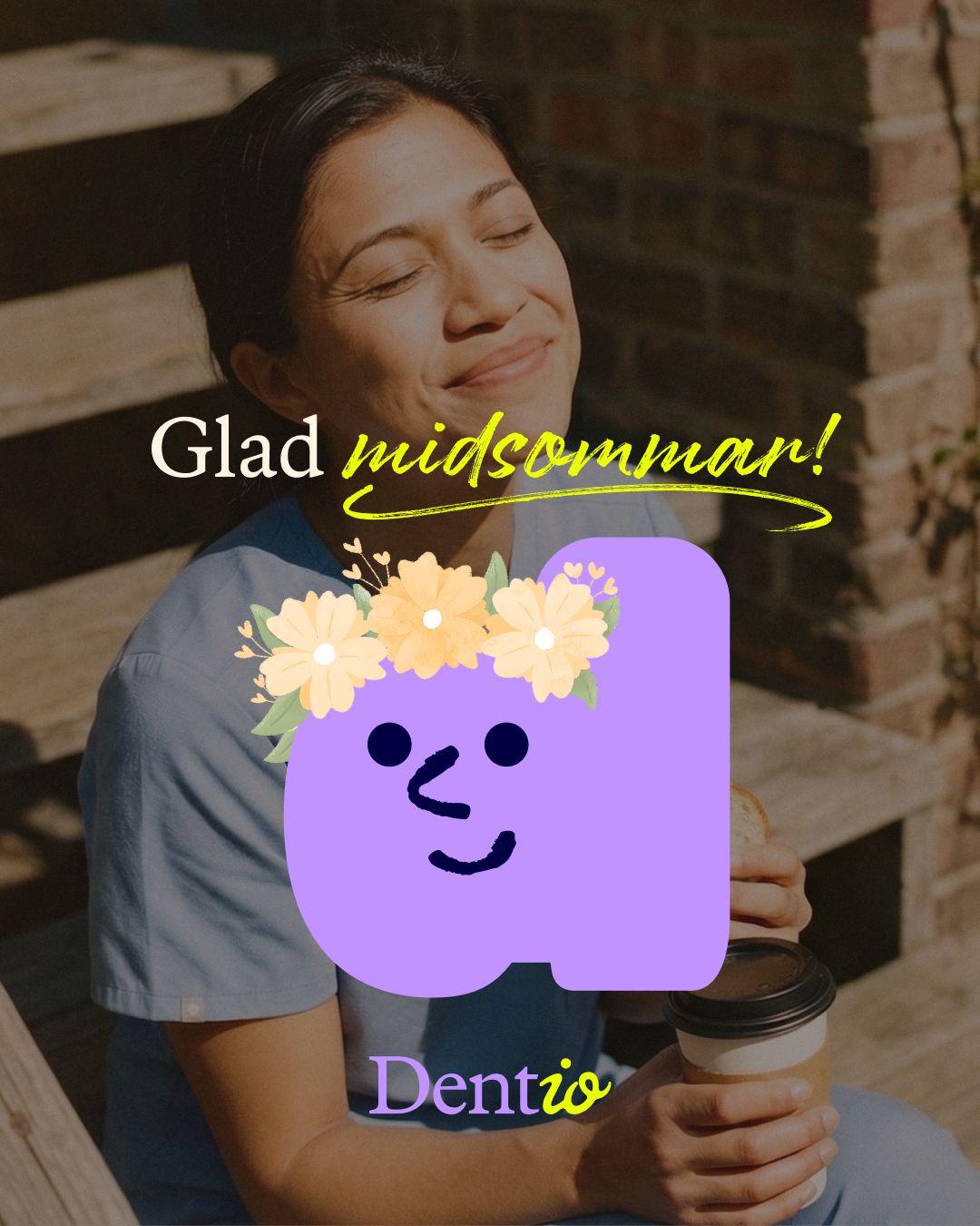 Dentio LinkedIn Midsommar greeting graphic.